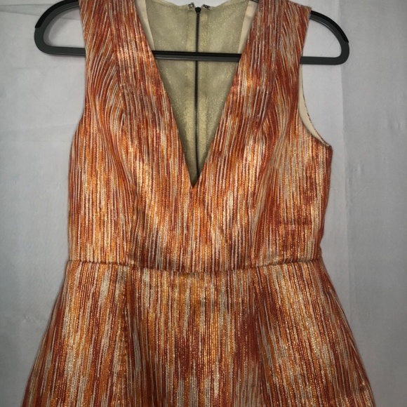 Alice + Olivia Pacey Orange Lantern Shimmer Dress Size 4 (I) - Picture 2 of 9